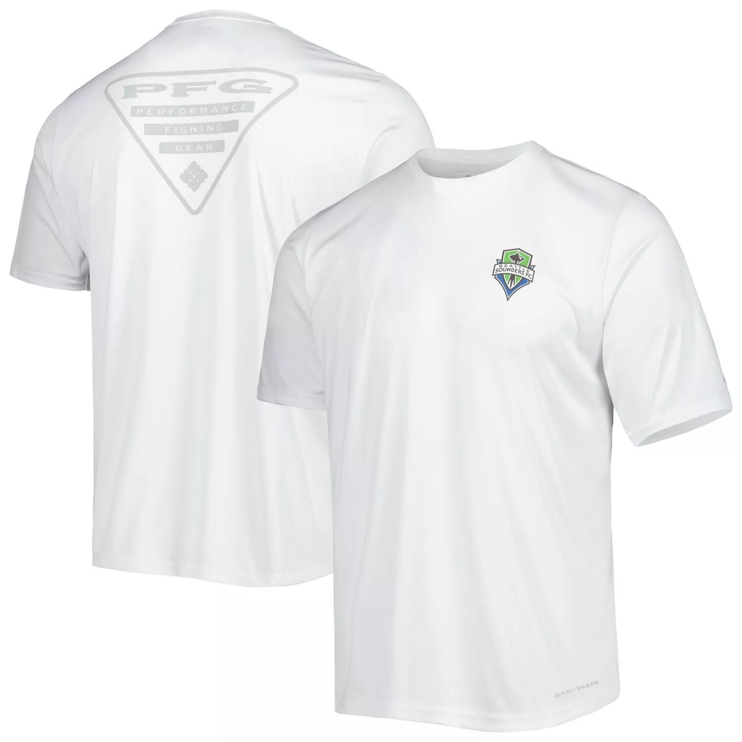 

Мужская футболка Columbia Olympic White Seattle Sounders FC Terminal Tackle Omni-Shade