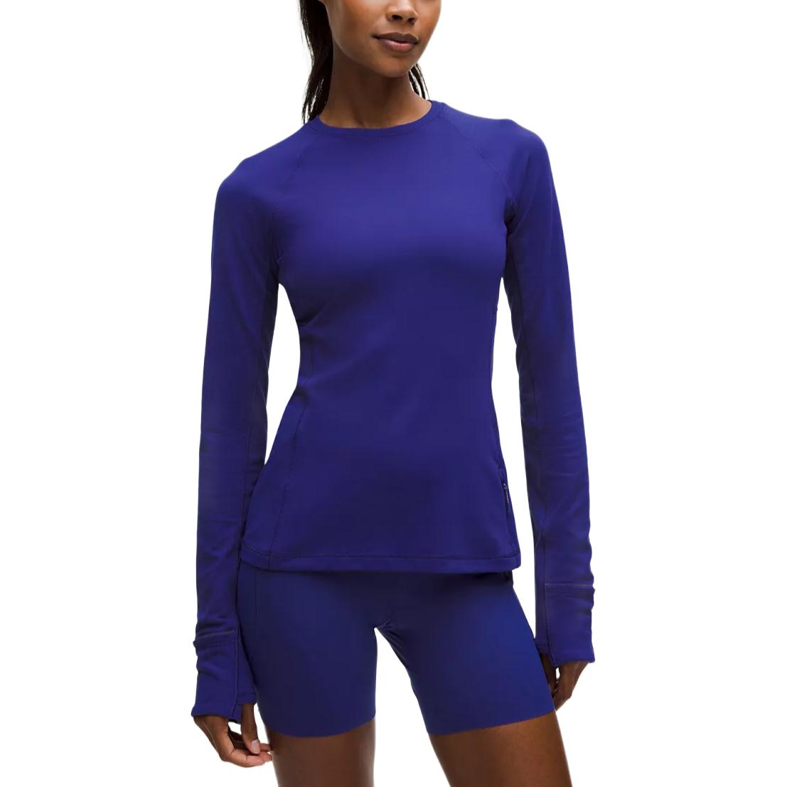 

It's RuluLong Sleeve T Shirt для женщин Lululemon, deep sea синий/deep sea синий