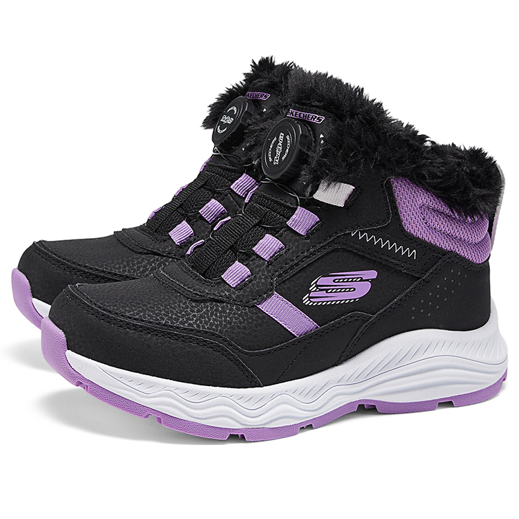 Зимние ботинки для детей Skechers Kids, черный/фиолетовый — фото 3