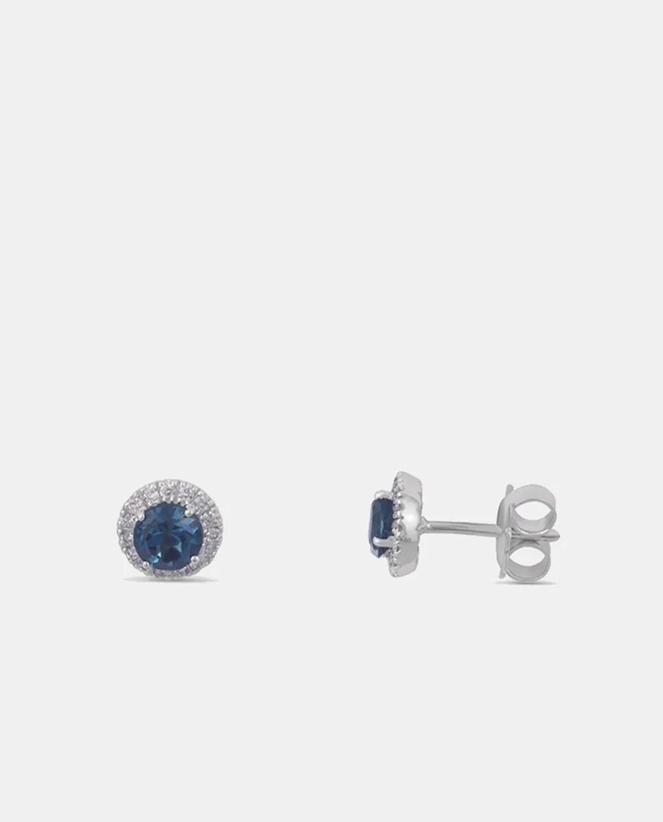 

Серьги из золота, бриллиантов и топазов London Blue Black & White, синий