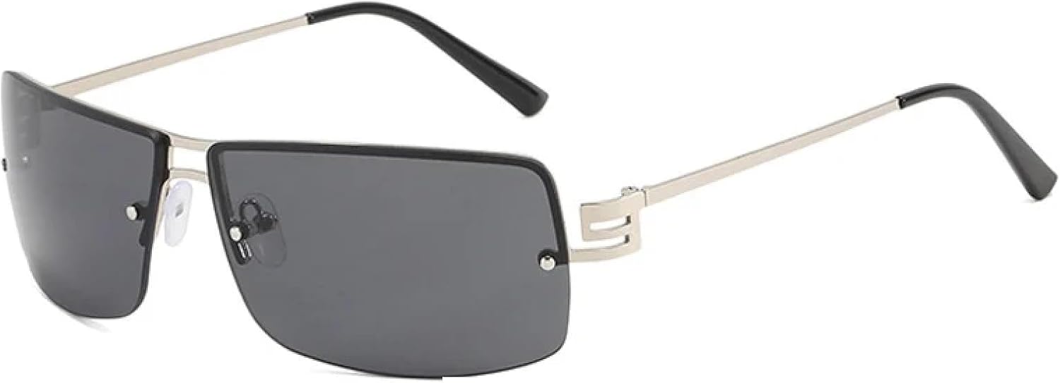 

Солнцезащитные очки без оправы в стиле панк, популярные женские и мужские, металлические солнцезащитные очки для женщин и мужчин, летние, для путешествий, защита от УФ-излучения UV400 TKKTLLT, Silver Gray