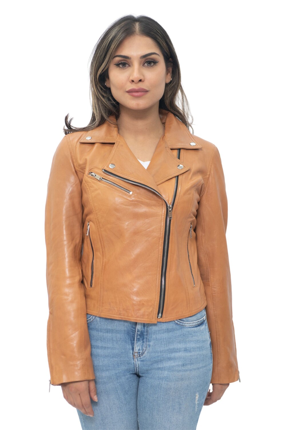 

Кожаная классическая байкерская куртка brando баку Infinity Leather, коричневый