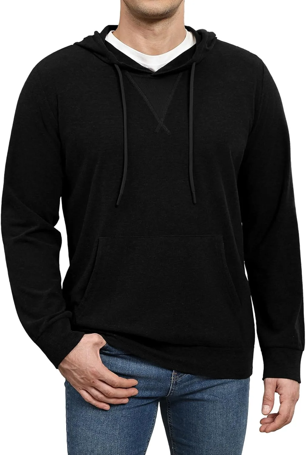 

Толстовка с капюшоном Susclude мужская, вязаная, с карманом-кенгуру