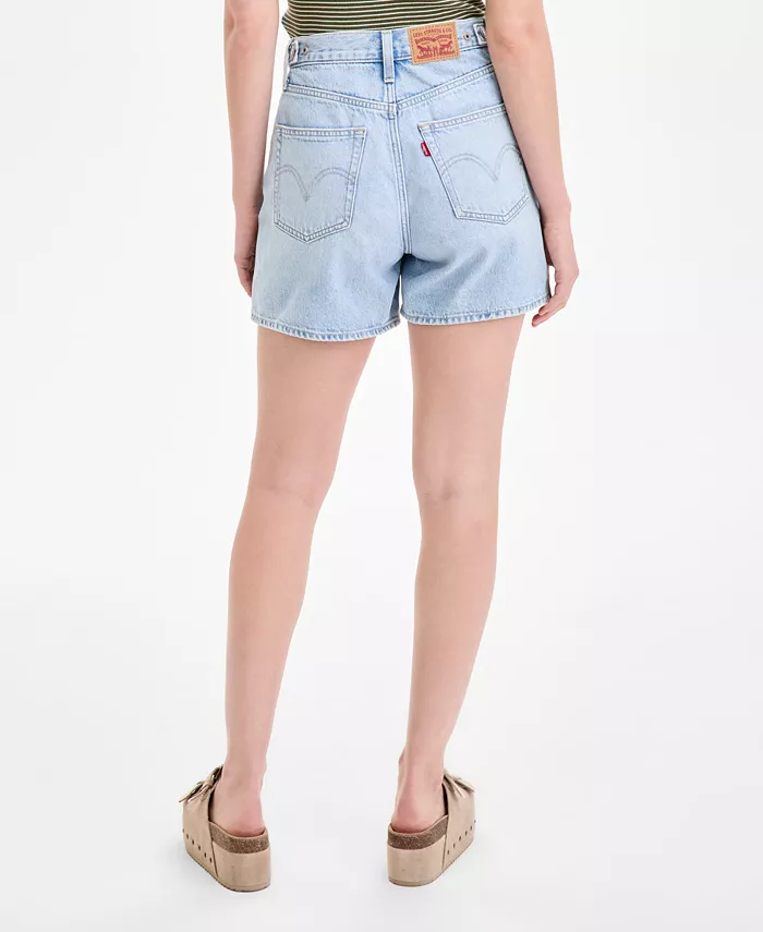 Женские джинсовые шорты с завышенной талией из хлопка Levi's, синий — фото 4