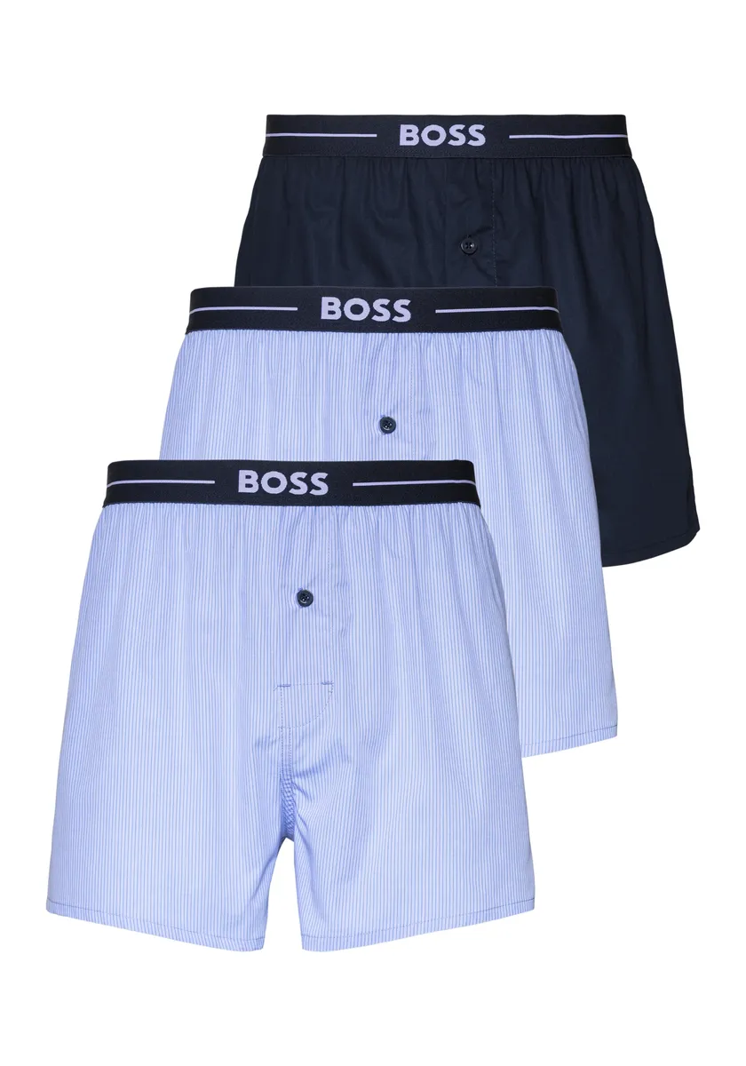 

Боксеры BOSS "3P Woven Boxer 10255001 01" (упаковка, 3 шт., 3 шт.), с надписью BOSS на поясе, цвет Open Blue 473