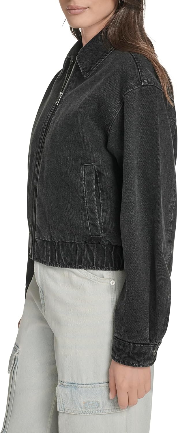 Женская куртка-бомбер Levi's с отложным воротником, черный — фото 3