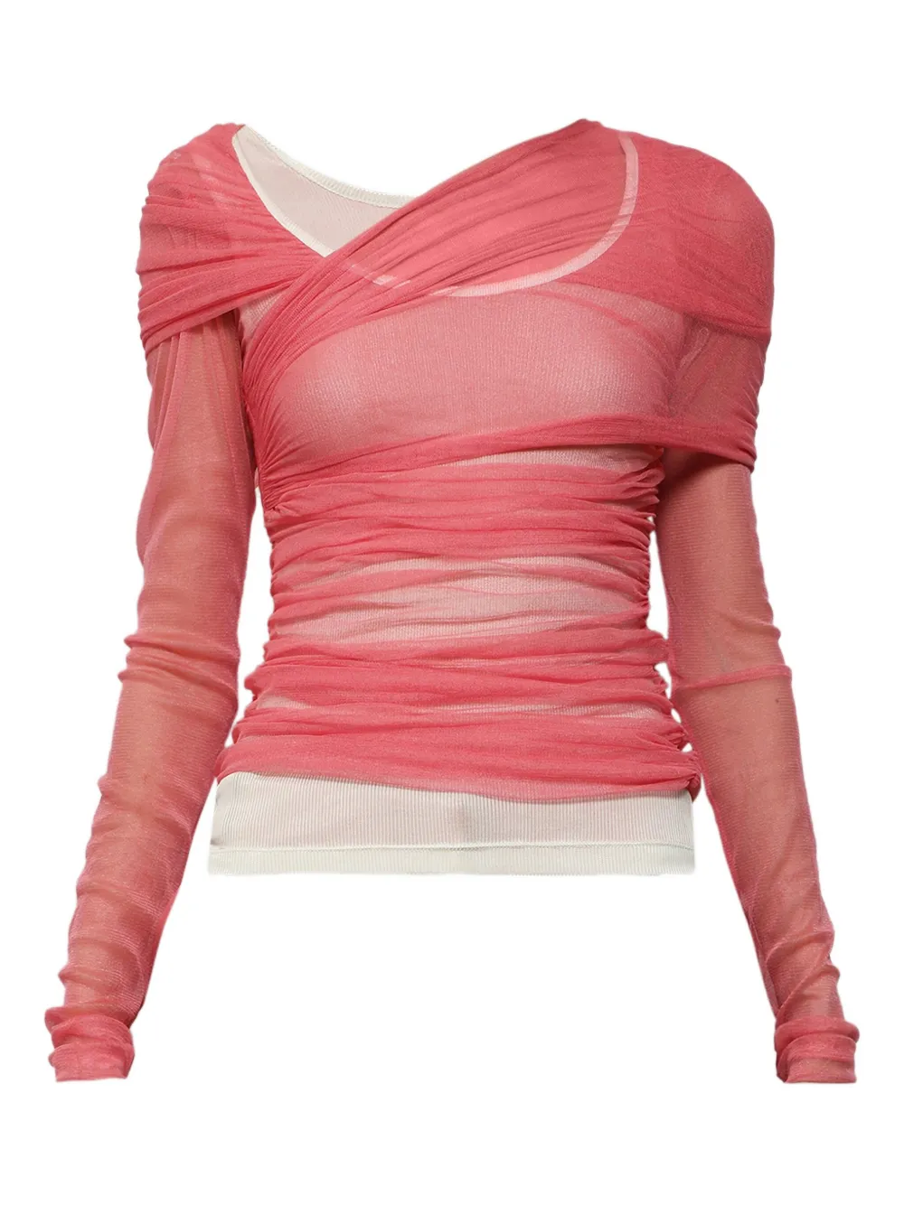 

Многослойный топ из тюля Christopher Esber, розовый