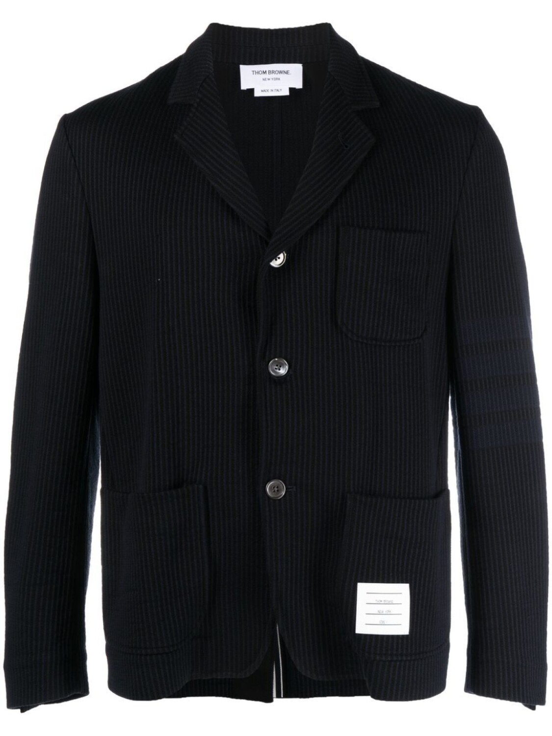 

Thom Browne 4-Bar seersucker blazer, синий