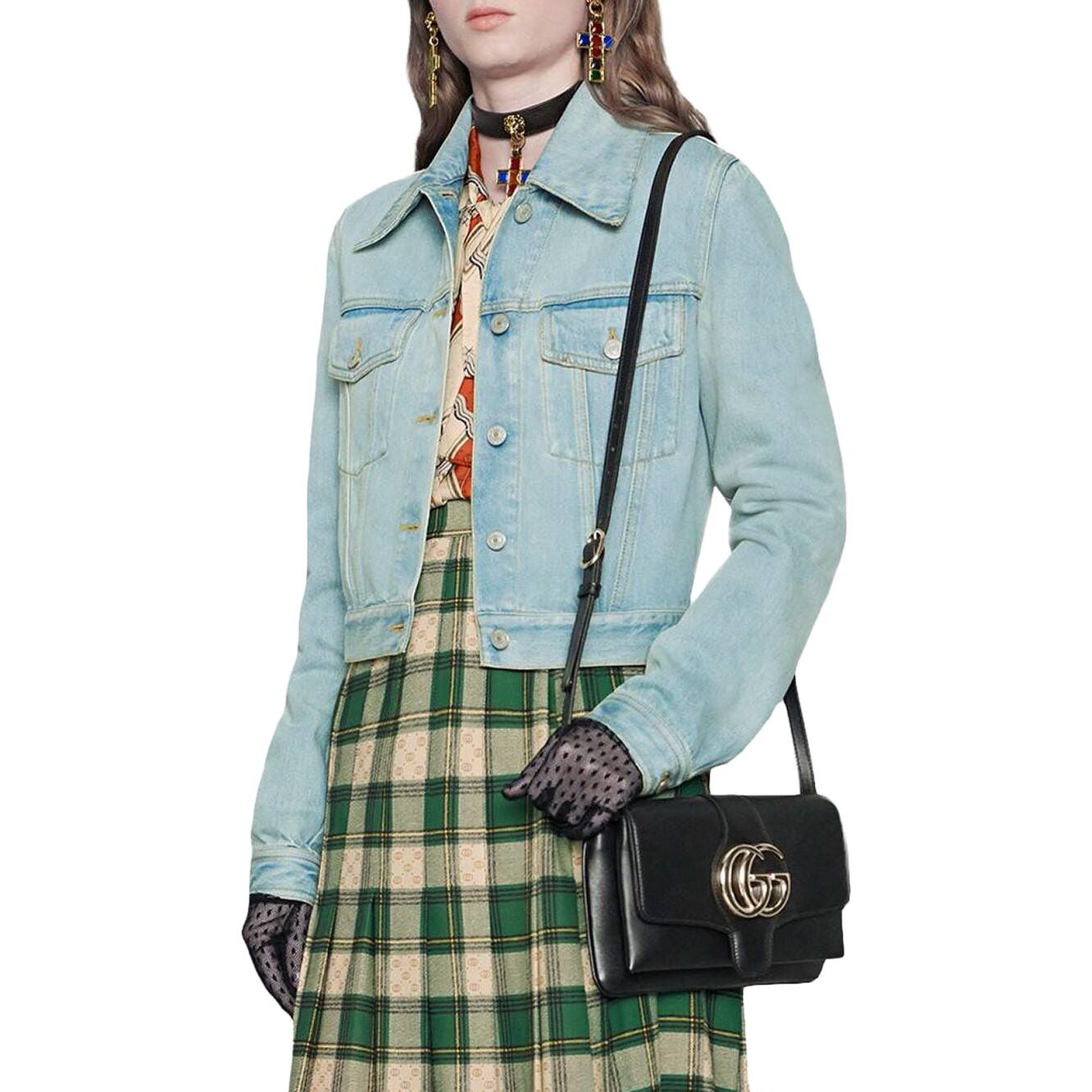 Джинсовая куртка женская Gucci, Классический крой, светло-голубой — фото 2