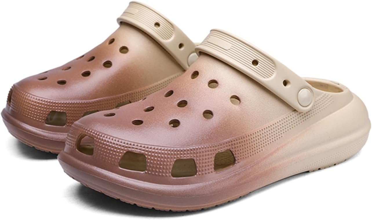 

Садовые сабо для женщин и мужчин, удобные, быстро сохнущие, с легким надеванием, унисекс, дышащие, повседневные, легкие, нескользящие тапочки-сандалии для дома, улицы, бассейна, пляжа, двора и кухни Fdskwky, коричневый