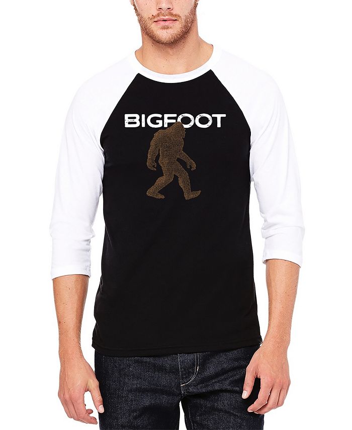 

Мужская футболка Bigfoot Raglan Baseball Word Art LA Pop Art, черный