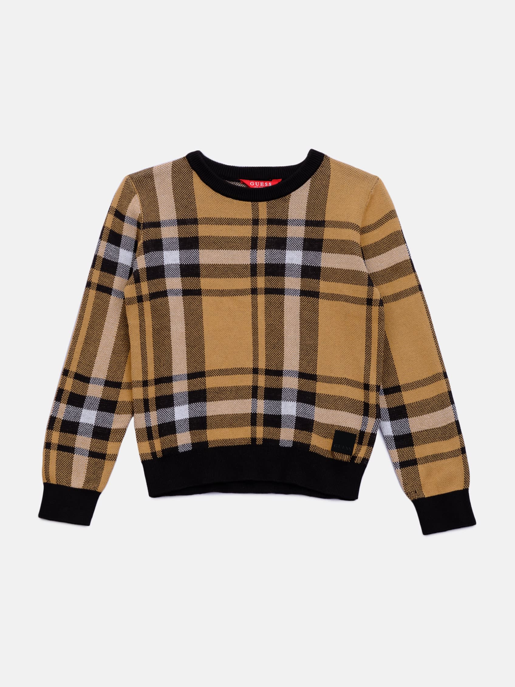 

Клетчатый свитер Hertz (7-16) Guess Factory, цвет toasted taupe multi