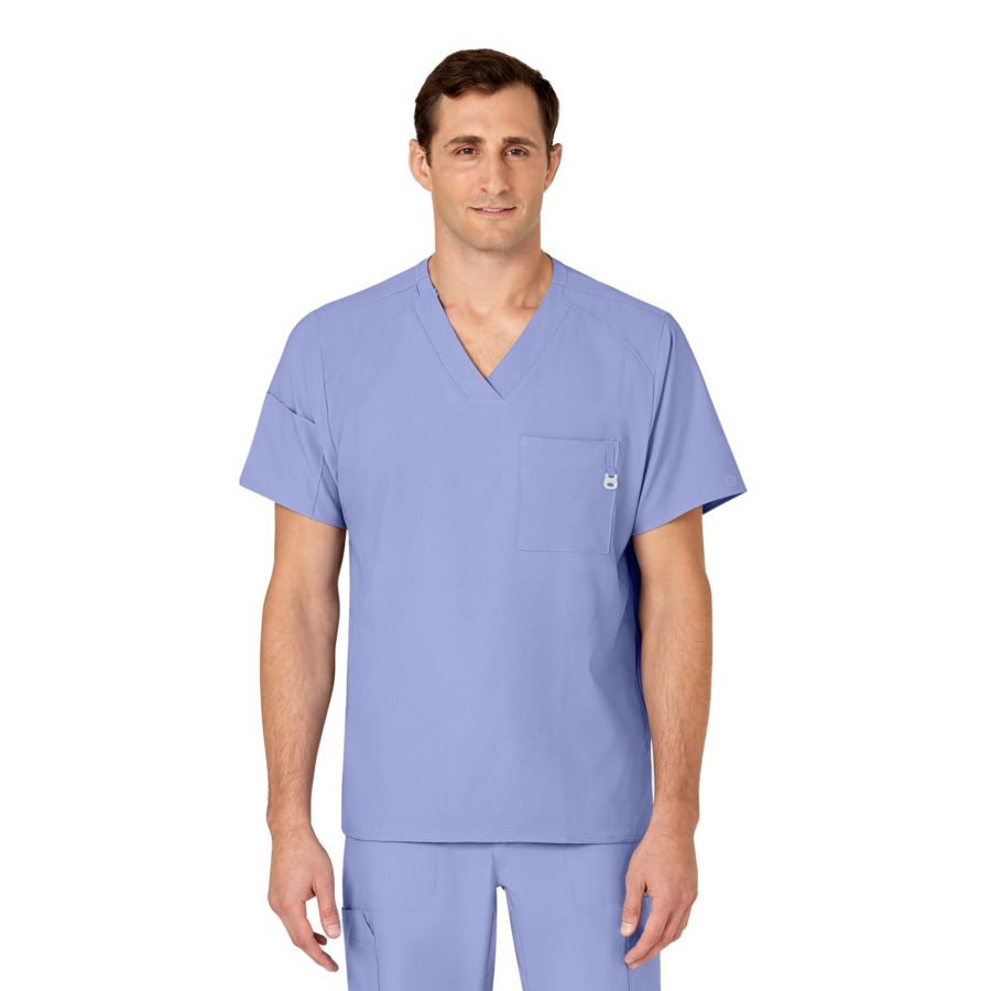 

Мужская медицинская рубашка W123 с V-образным вырезом Wink, Ceil blue