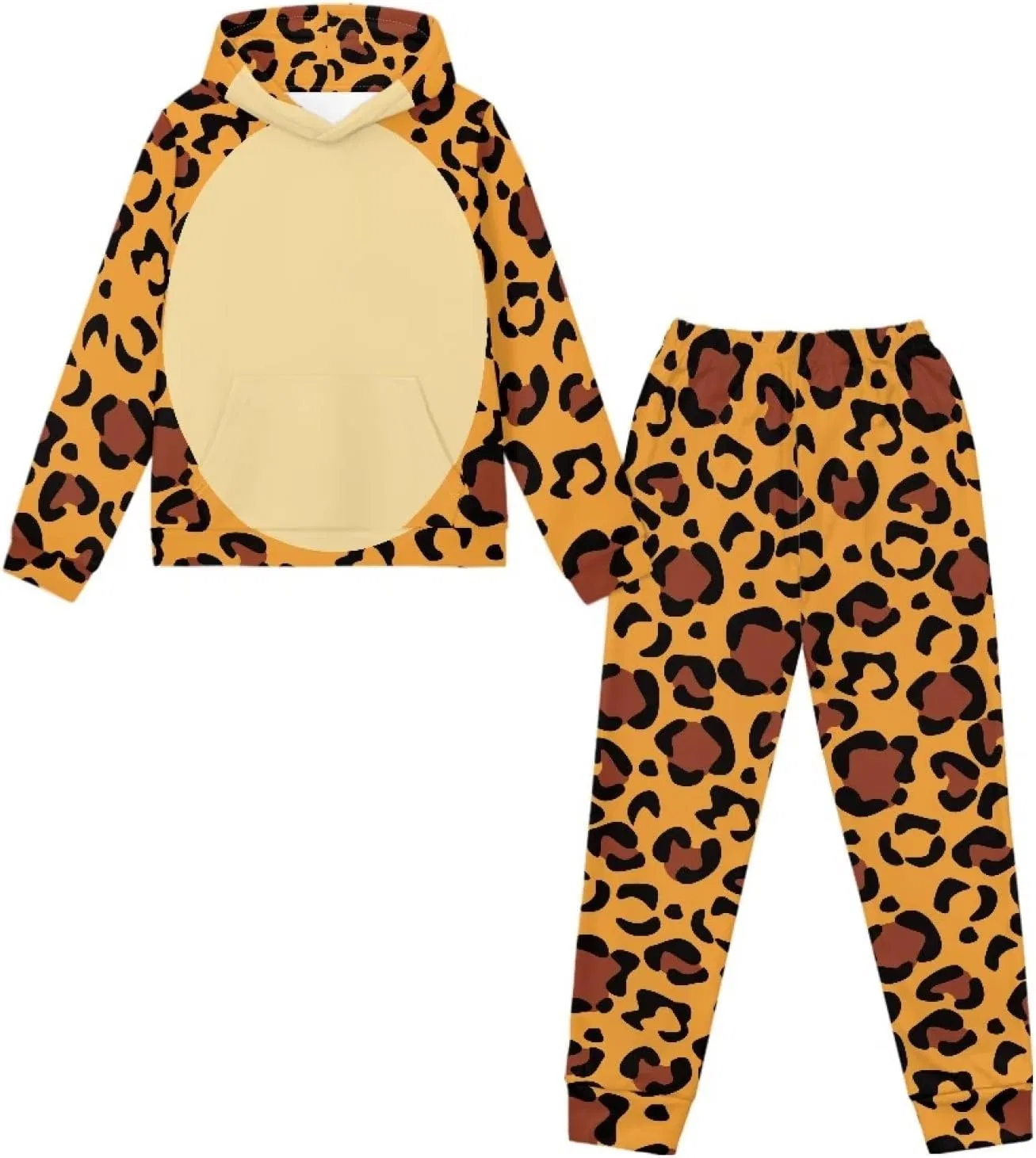 Детский спортивный костюм с капюшоном doginthehole, 2 предмета, Leopard Print