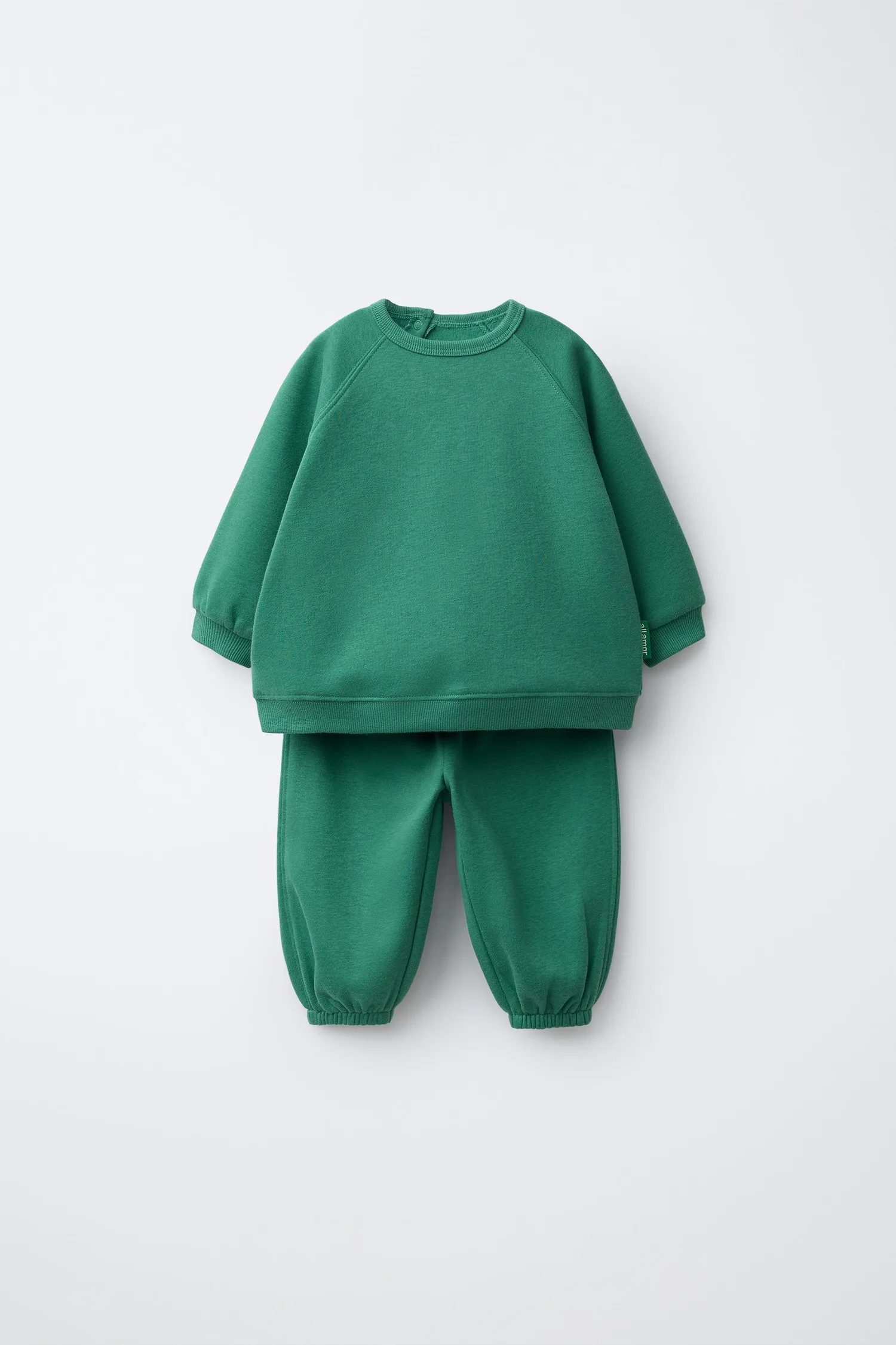 Комплект из простой толстовки и спортивных брюк Zara, зеленый