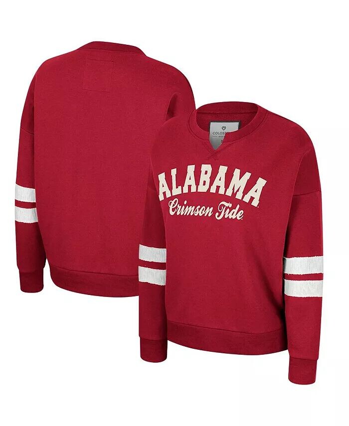 

Женский малиновый пуловер с вырезом и вырезом Alabama Crimson Tide Perfect Date Colosseum