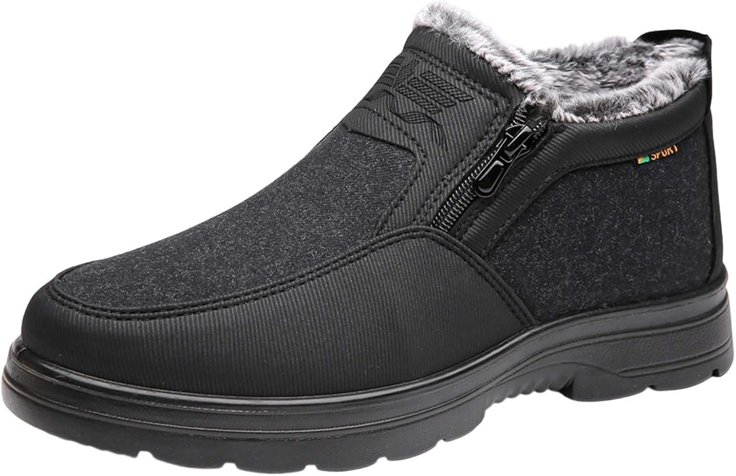 

Мужские зимние утепленные ботинки до щиколотки, удобная повседневная обувь больших размеров Generic, черный