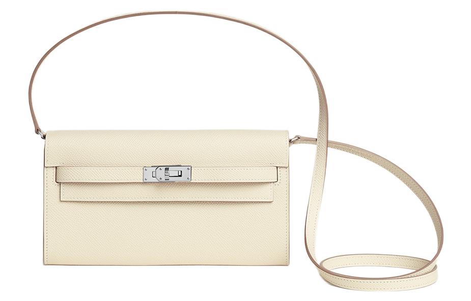 

Кошелек Kelly To Go из кожи Epsom, сумка кросс-боди, сумка через плечо для женщин Nata кремово-белый HERMES