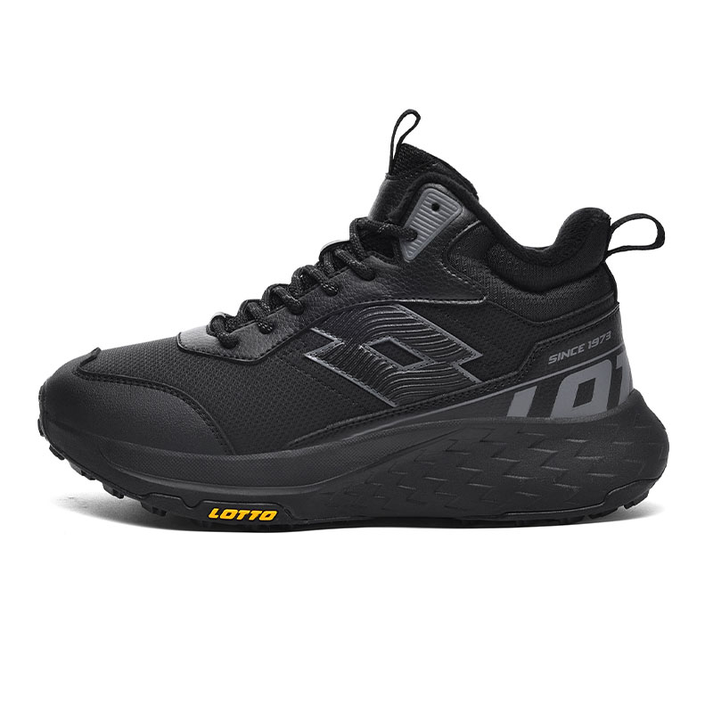 

Кроссовки Warm Cushioning Height Increasing Wear-Resistant Slip-Resistant High-Top Outdoor Shoes Men's LOTTO, Jet Black[Fleece-Lined Thermal]