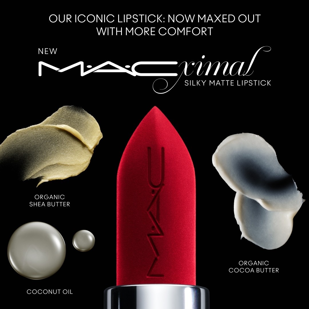 Помада для губ m·a·cximal silky matte Mac, 17 - caviar, вес 3.5 гр. — фото 4