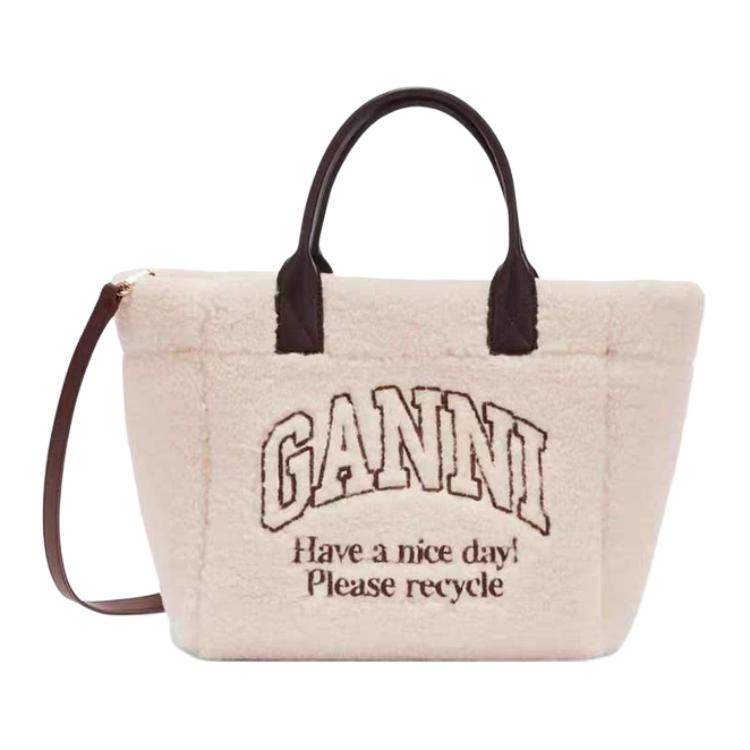 

GANNI Сумка на одно плечо Fabric One Shoulder для женщин Ecru