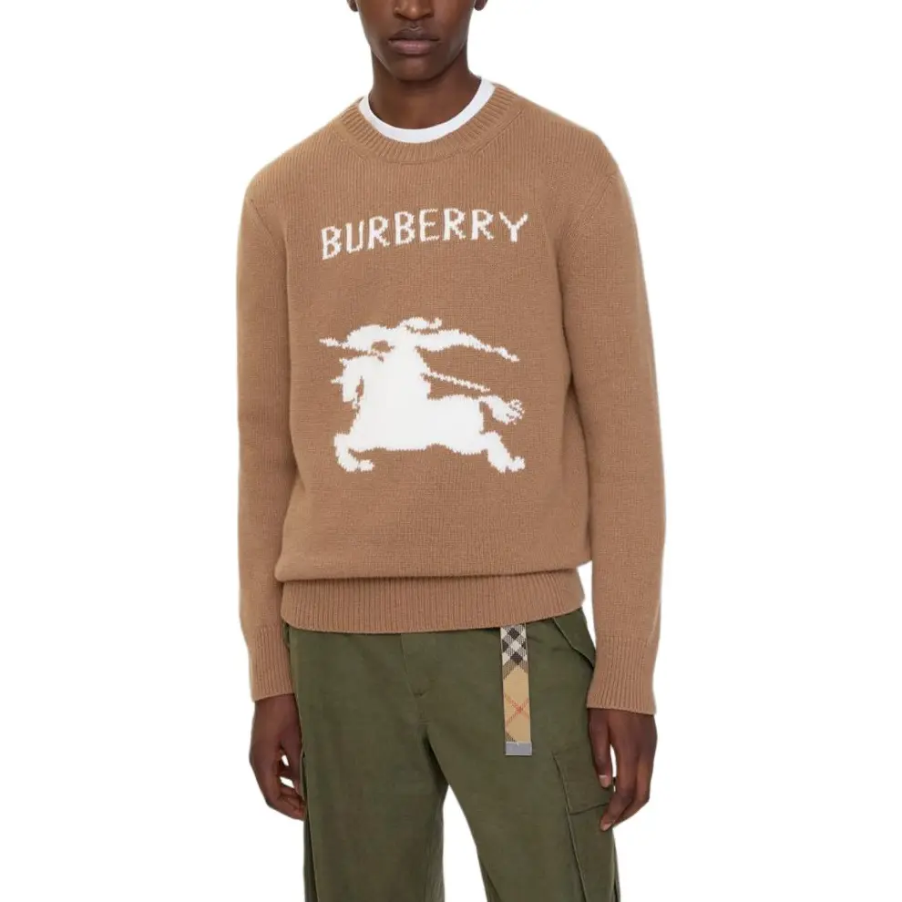 Свитер Burberry рыцаря-наездника, шерстяной, коричневый — фото 2