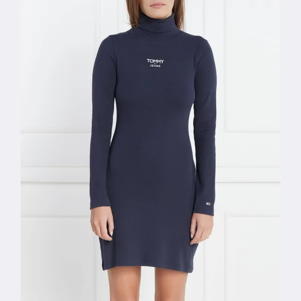 

Платье Tjw с высоким воротником и логотипом Tommy Hilfiger, синий