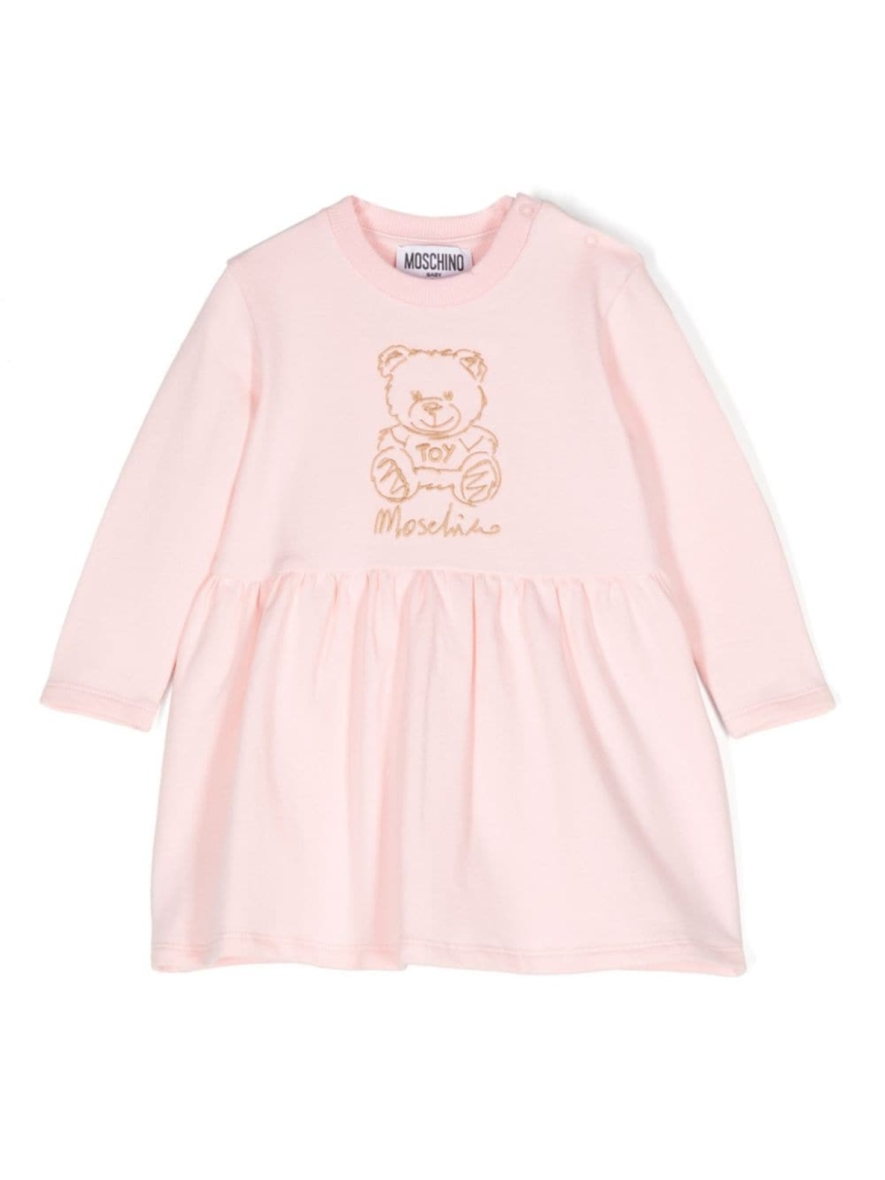 

Moschino Kids расклешенное платье с вышивкой Teddy Bear, розовый