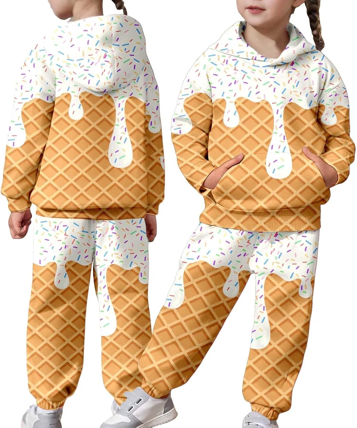 Детский спортивный костюм Ice Cream, 2 предмета, белый — фото 2