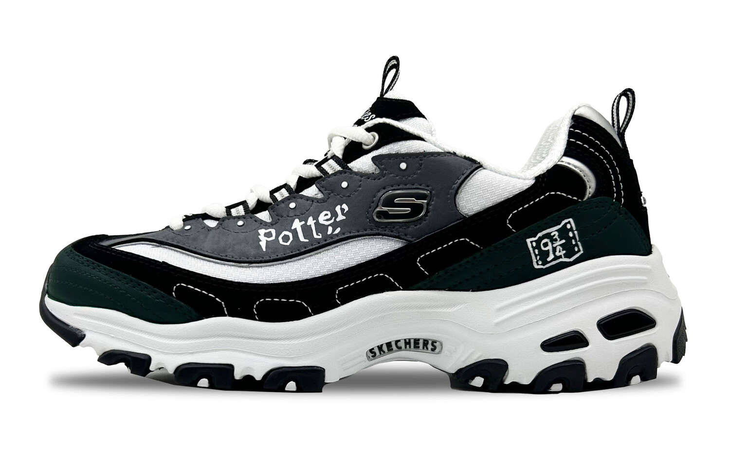 

Кроссовки Skechers Chunky Sneakers Women's Low-top Black/white/grey/green, черный/белый