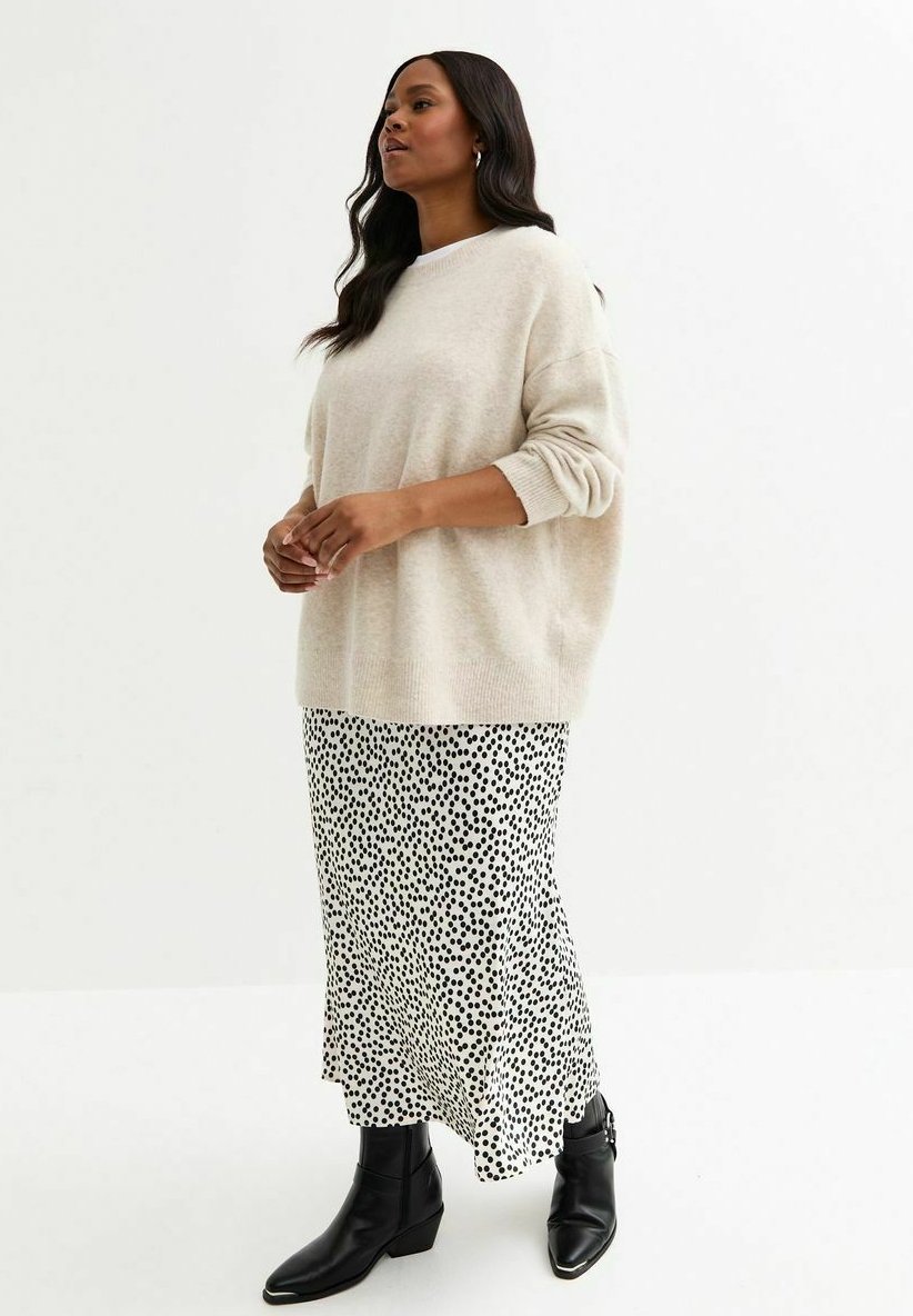 

Юбка-карандаш CURVES SPOTTED PRINT MIDI New Look Curves, кремовый