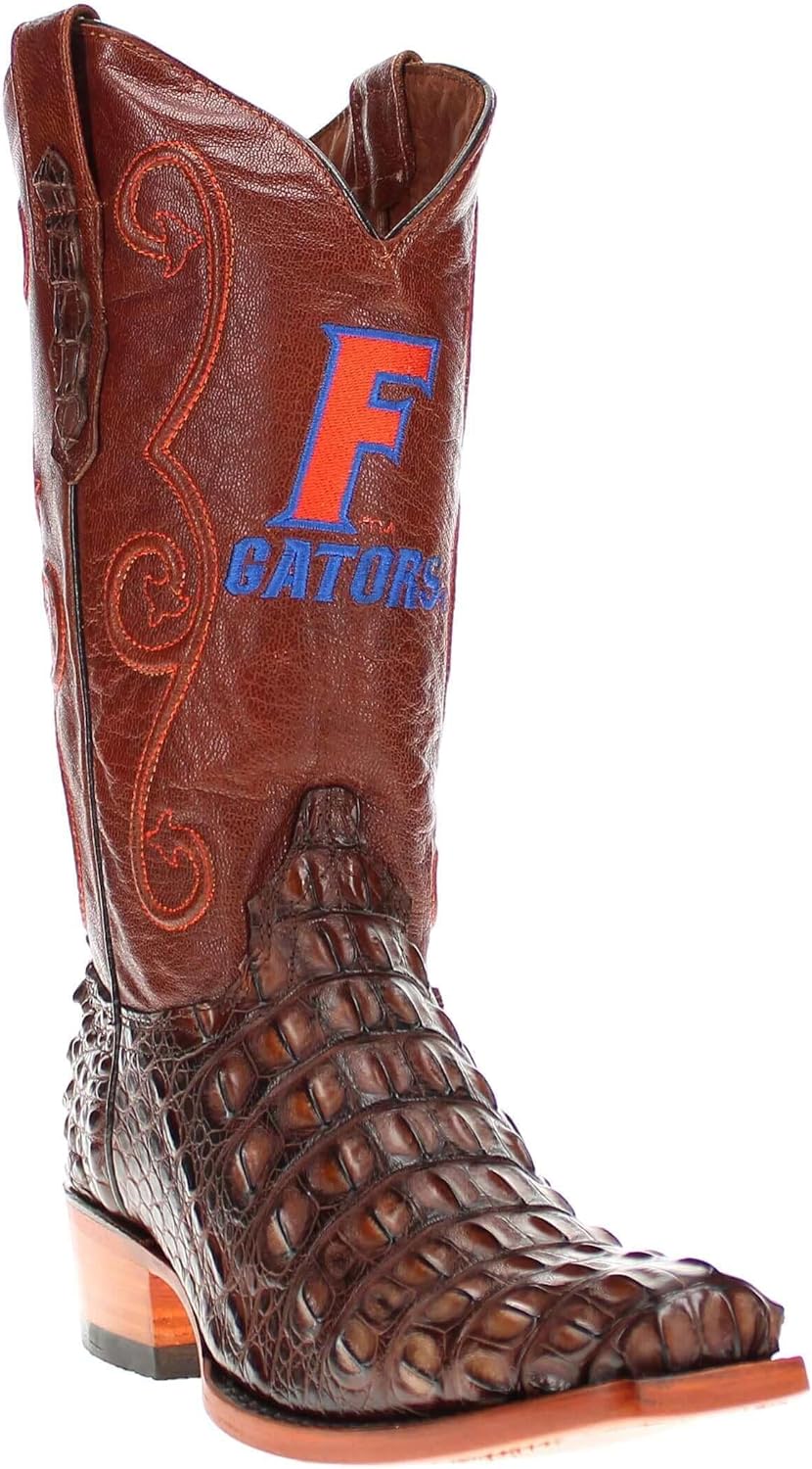 

Мужские вестерн-бутсы Vaccari David с ручной сшивкой, вышивкой в стиле колледжа и натуральной кожей аллигатора с роговой спиной, 9 Narrow Square Alpha Florida Gators
