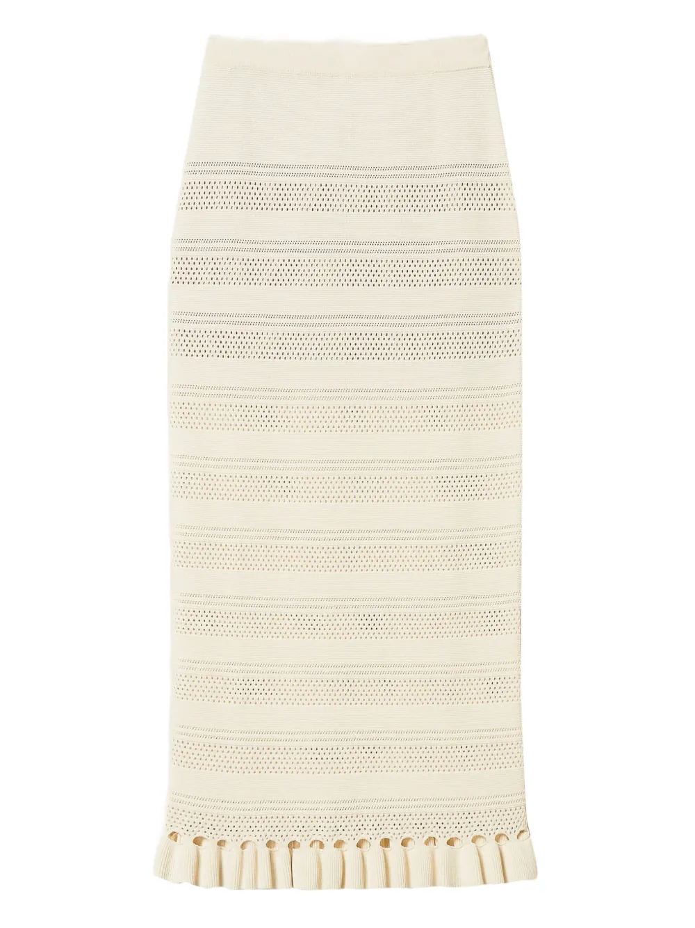 

Трикотажная юбка миди с оборками Twinset, белый