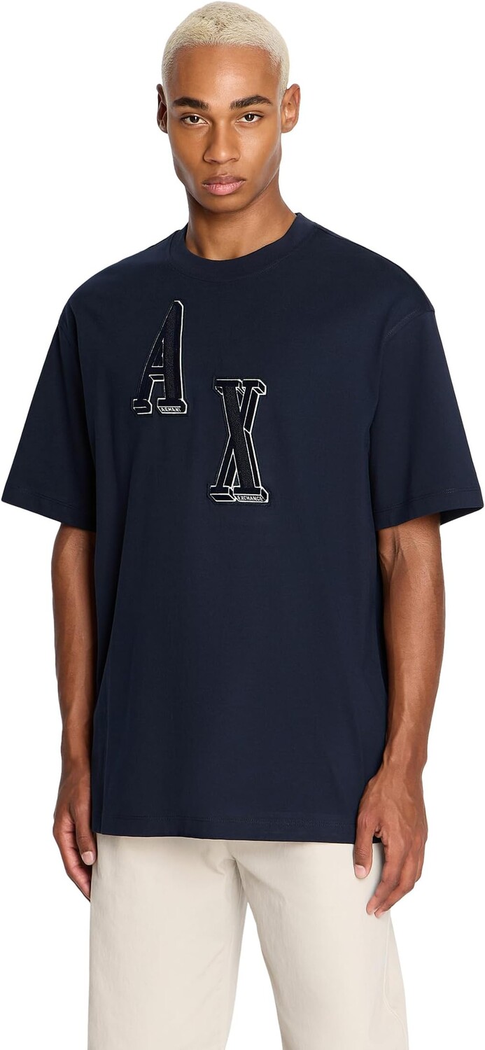 

Футболка с логотипом Collegiate AX Armani Exchange, темно-синий