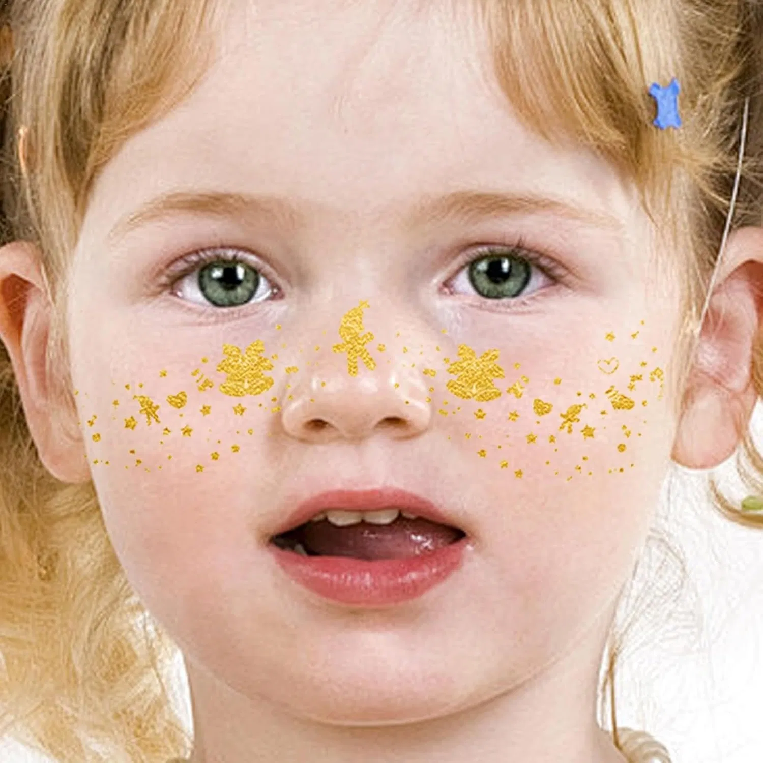 Набор временных тату для лица Christmas Face Stickers, золотой, 6 шт — фото 3
