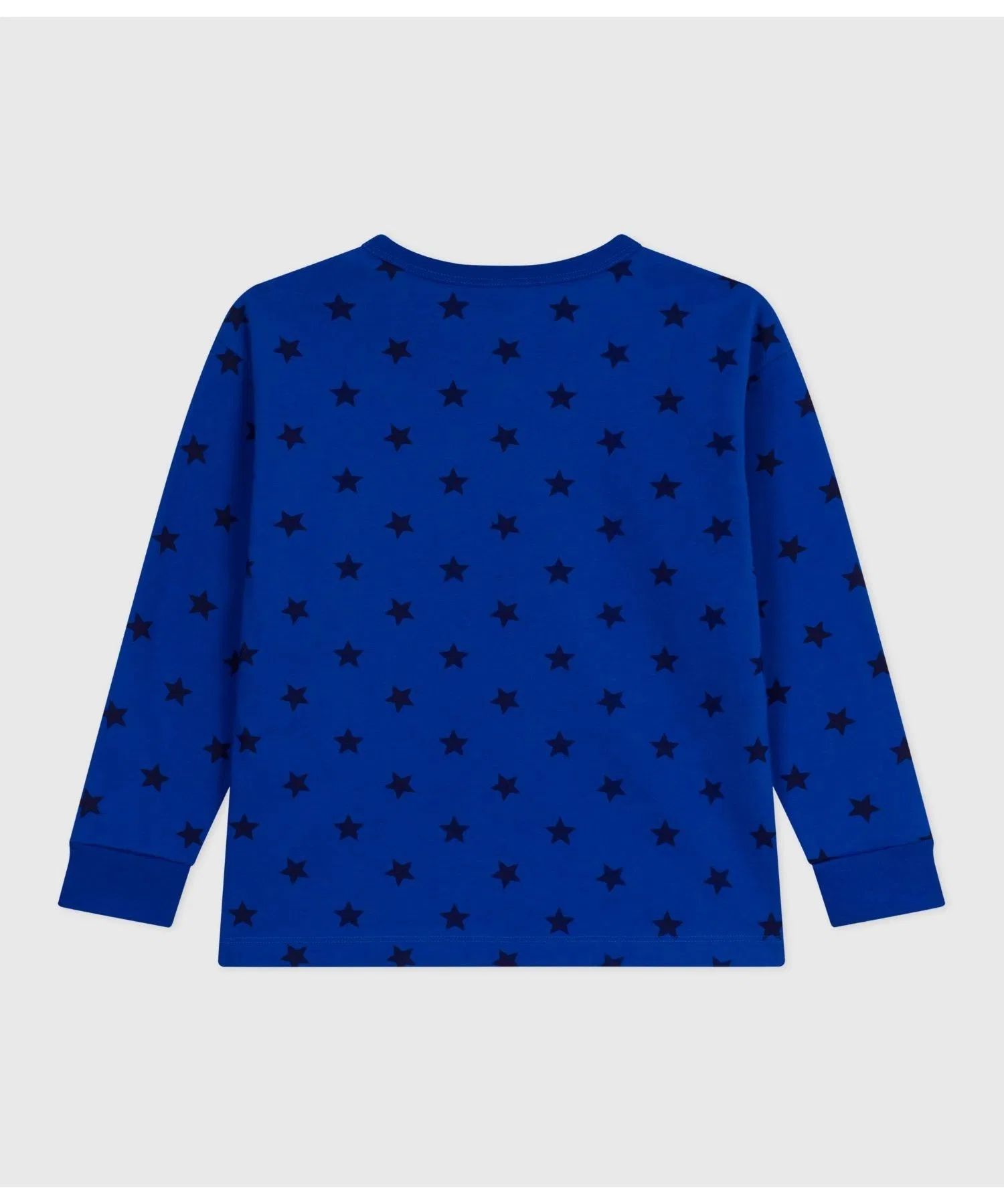 Детская футболка с длинными рукавами PETIT BATEAU звёздный принт тёмно-синяя — фото 2
