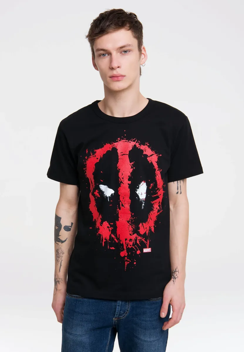 

Футболка Logoshirt "Marvel Deadpool Face" с крутым принтом, черный