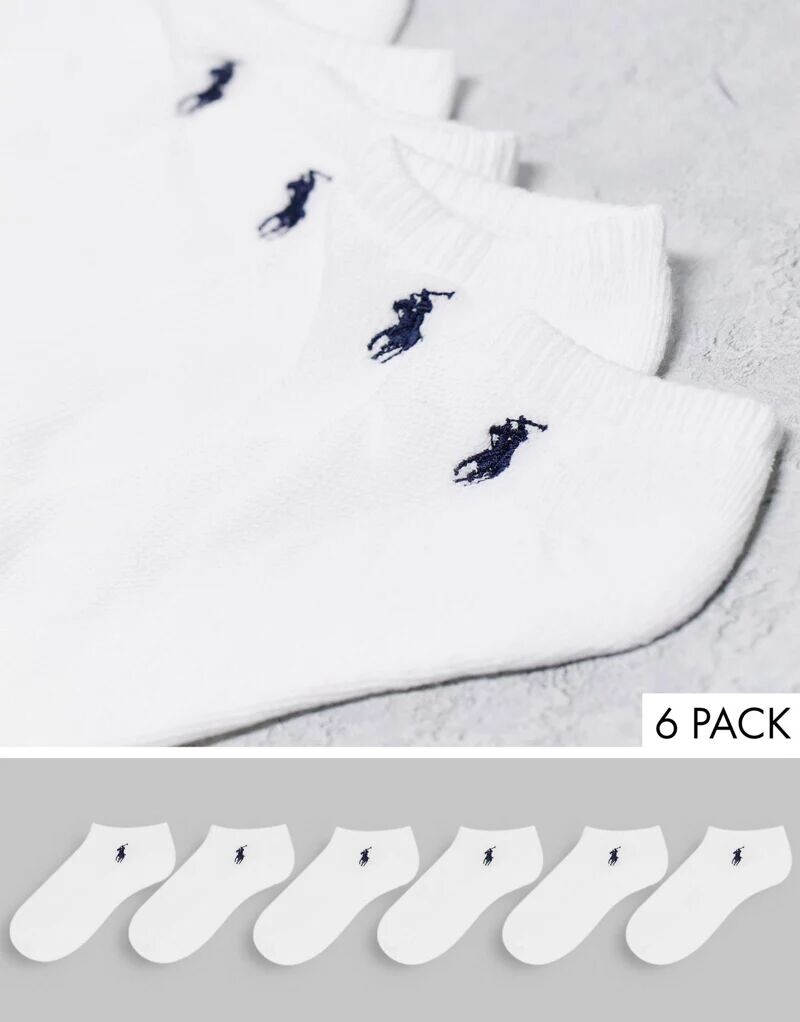 

Комплект из 6 белых носков с логотипом Polo Ralph Lauren