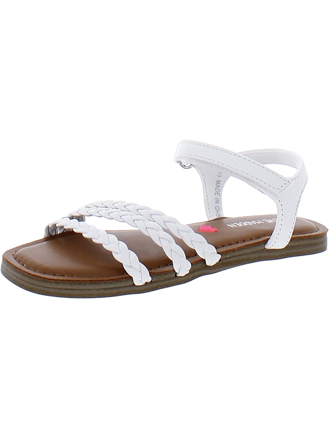 

Плетеные кожаные сандалии с ремешками для девочек Georgia Steve Madden, белый