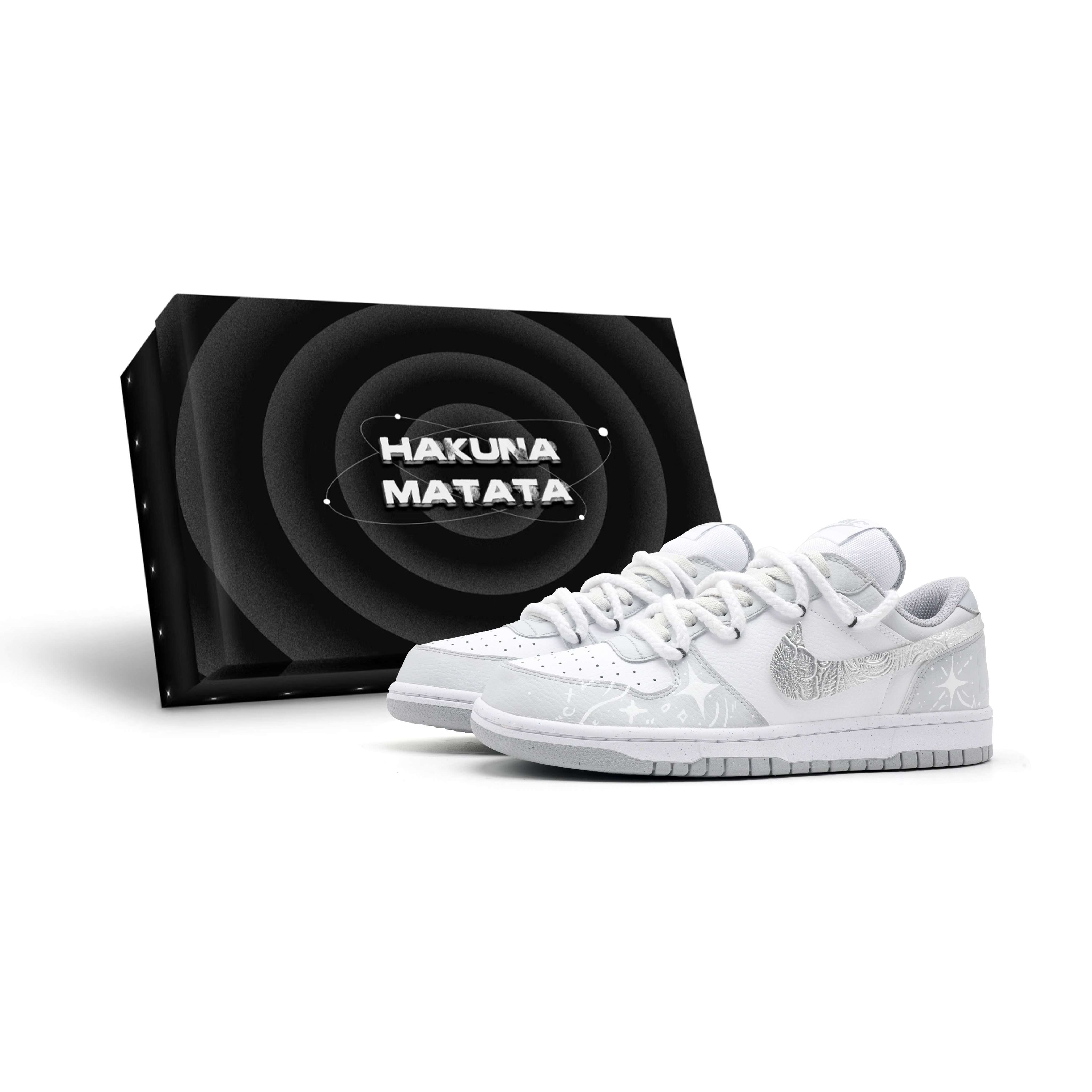 Кроссовки для скейтбординга Big Low Planet Falling Box Included Slip Resistant, Abrasion Resistant, Breathable мужские низкие Nike, серебро серый b-box — фото 3