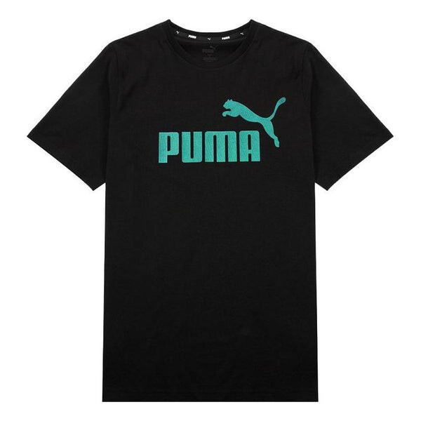 

Футболка ess+ logo execution t-shirt 'black' Puma, черный