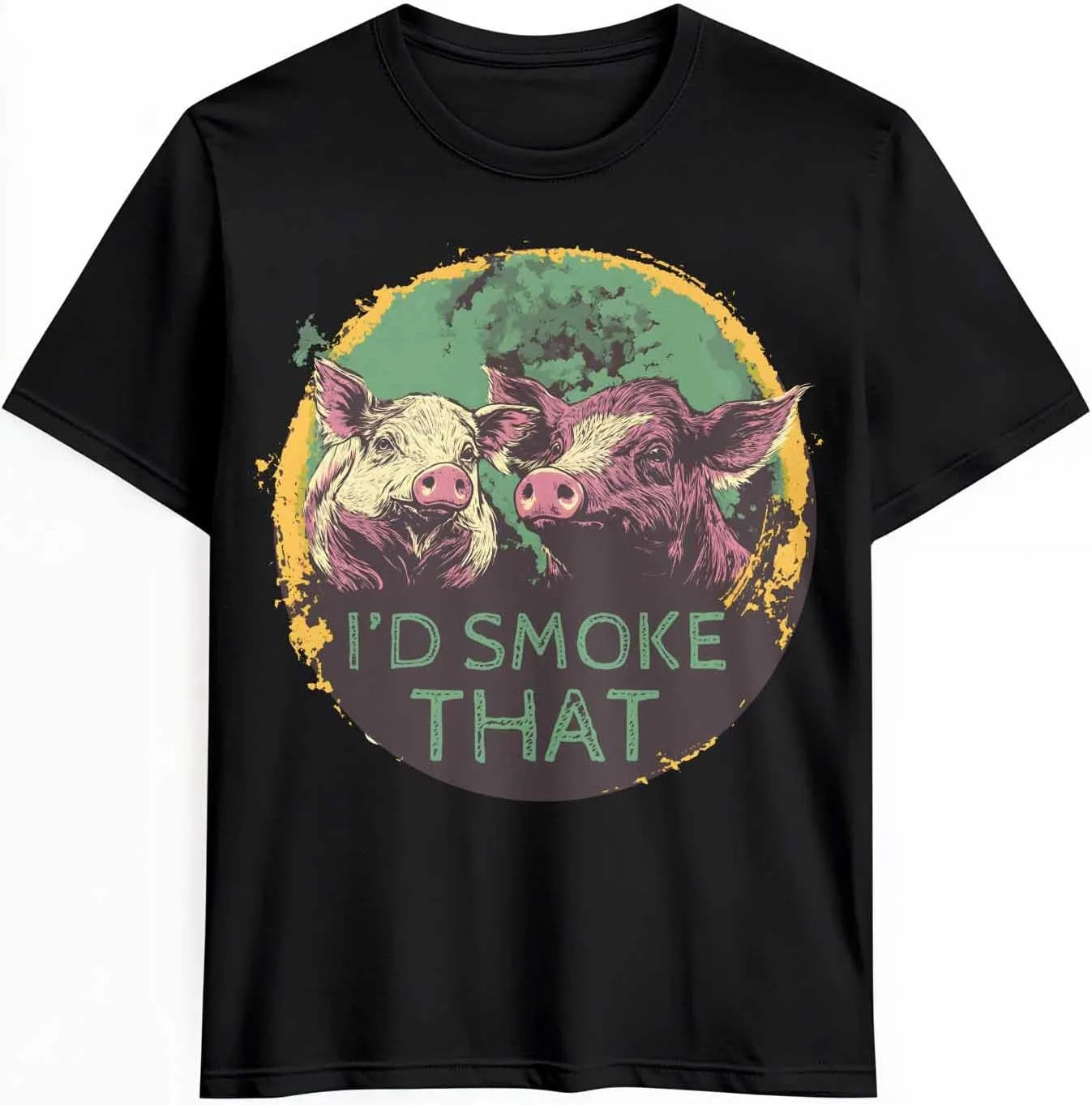 

Футболка мужская I'd Smoke That Pig с принтом, хлопок CosyBright