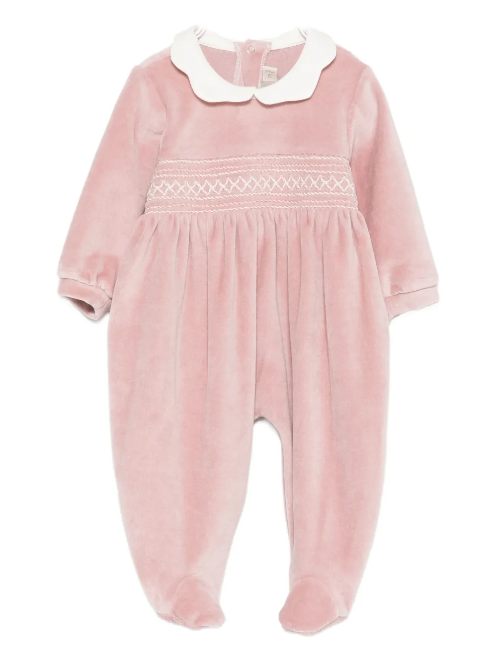 

Детский комбинезон с отложным воротником и вышивкой "смок". La Stupenderia, розовый