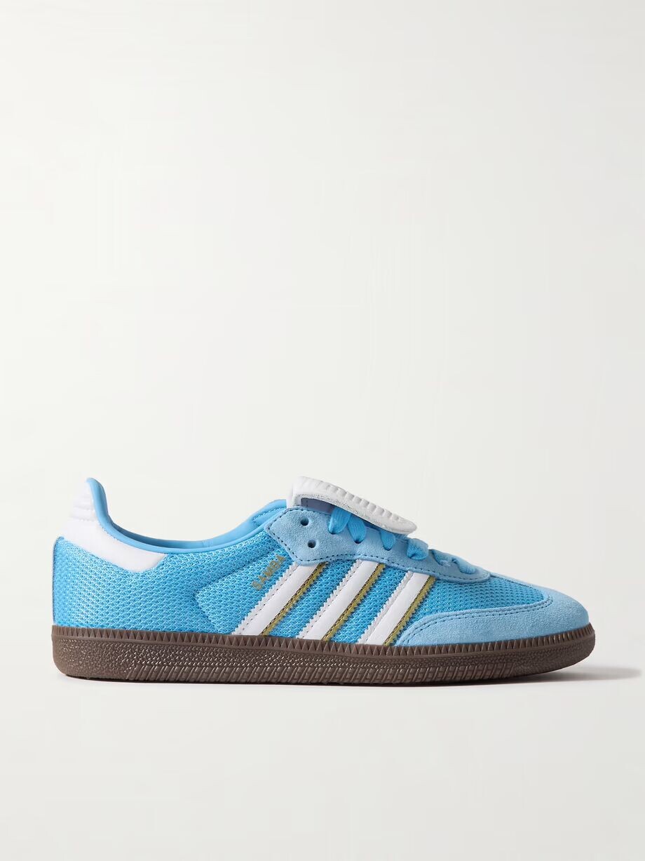Кроссовки Samba OG из сетки, замши и кожи Adidas Originals, голубой