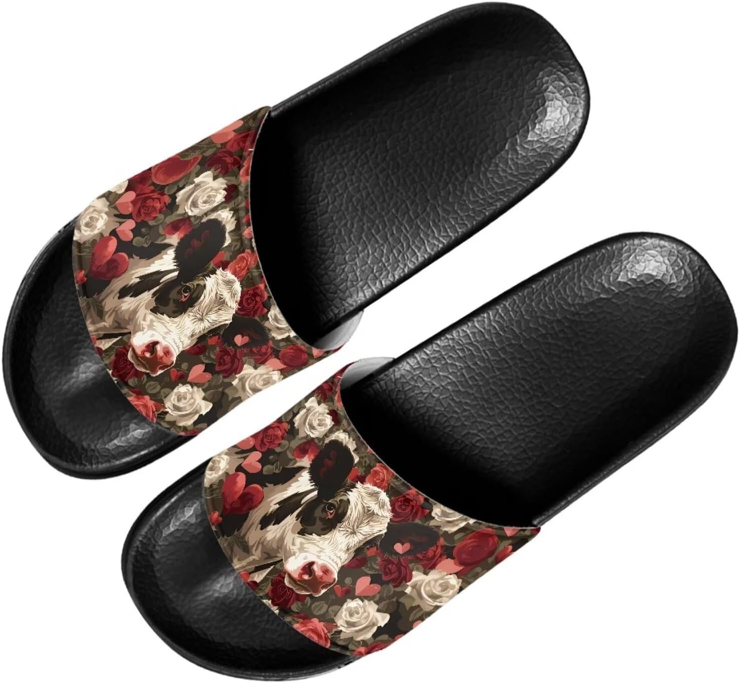 

Сланцы с принтом американского флага и лапы собаки Forchrinse для женщин и мужчин, легкие летние пляжные спортивные шлепки, Cow and Rose