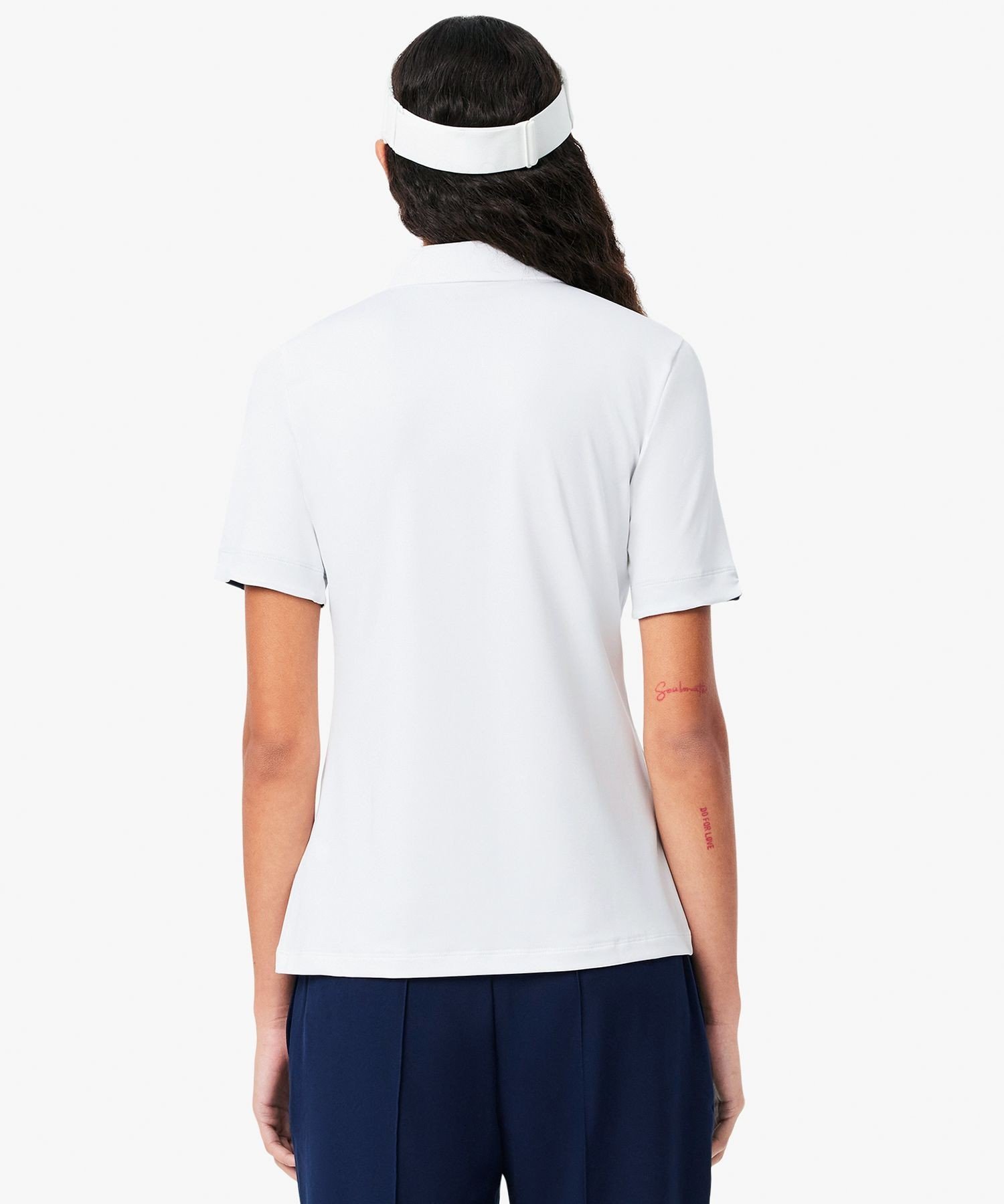 Рубашка-поло LACOSTE Ultra-Dry для гольфа, White x Navy — фото 3