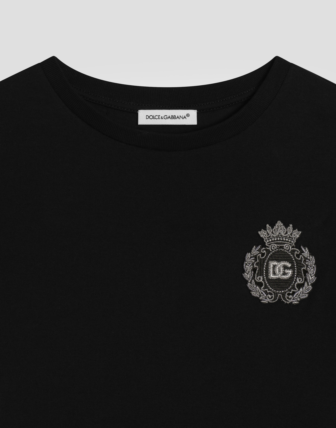 Футболка из трикотажа с нашивкой Dolce&Gabbana, черный — фото 3
