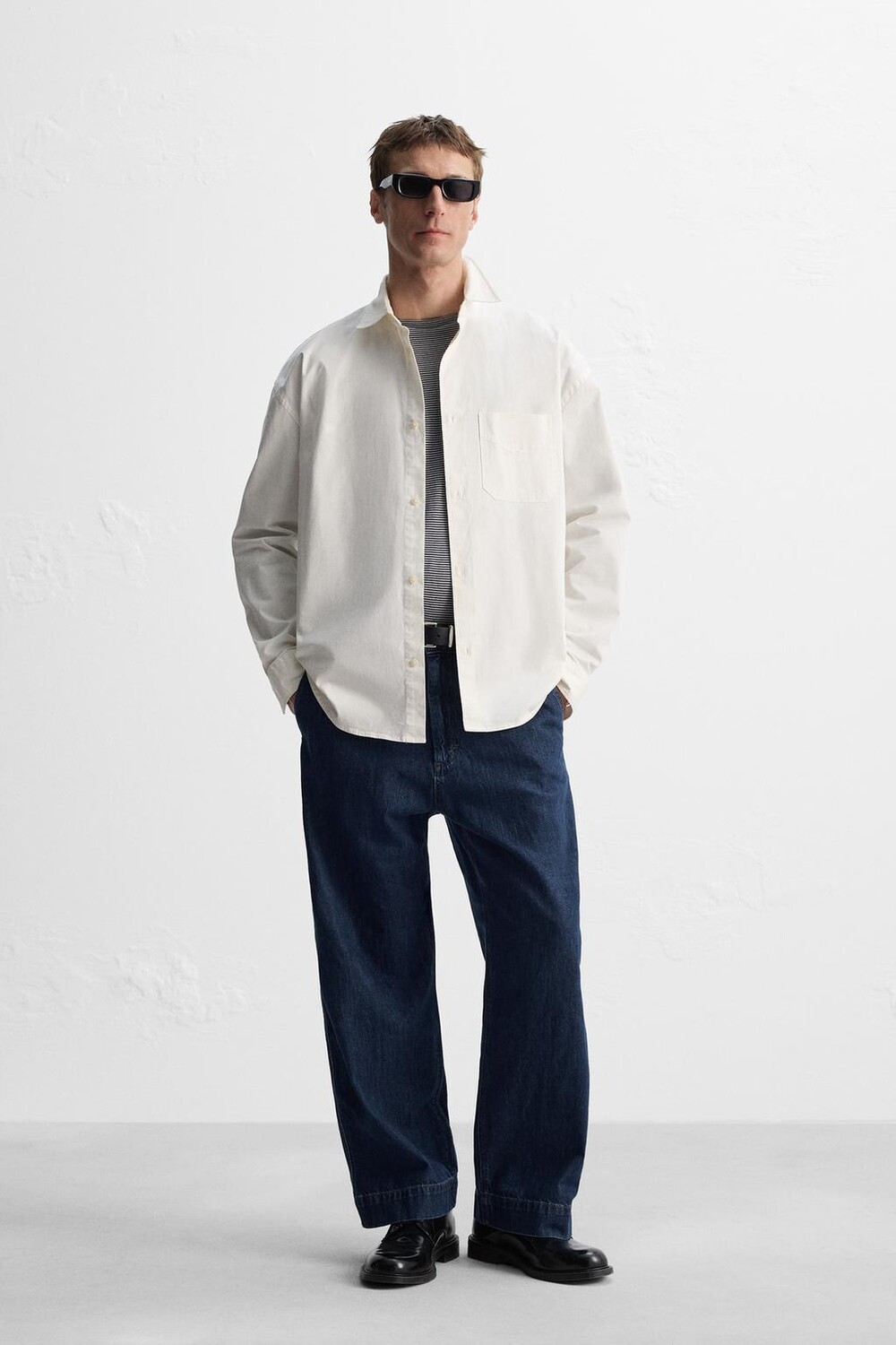 

Широкие джинсы ZARA, синий