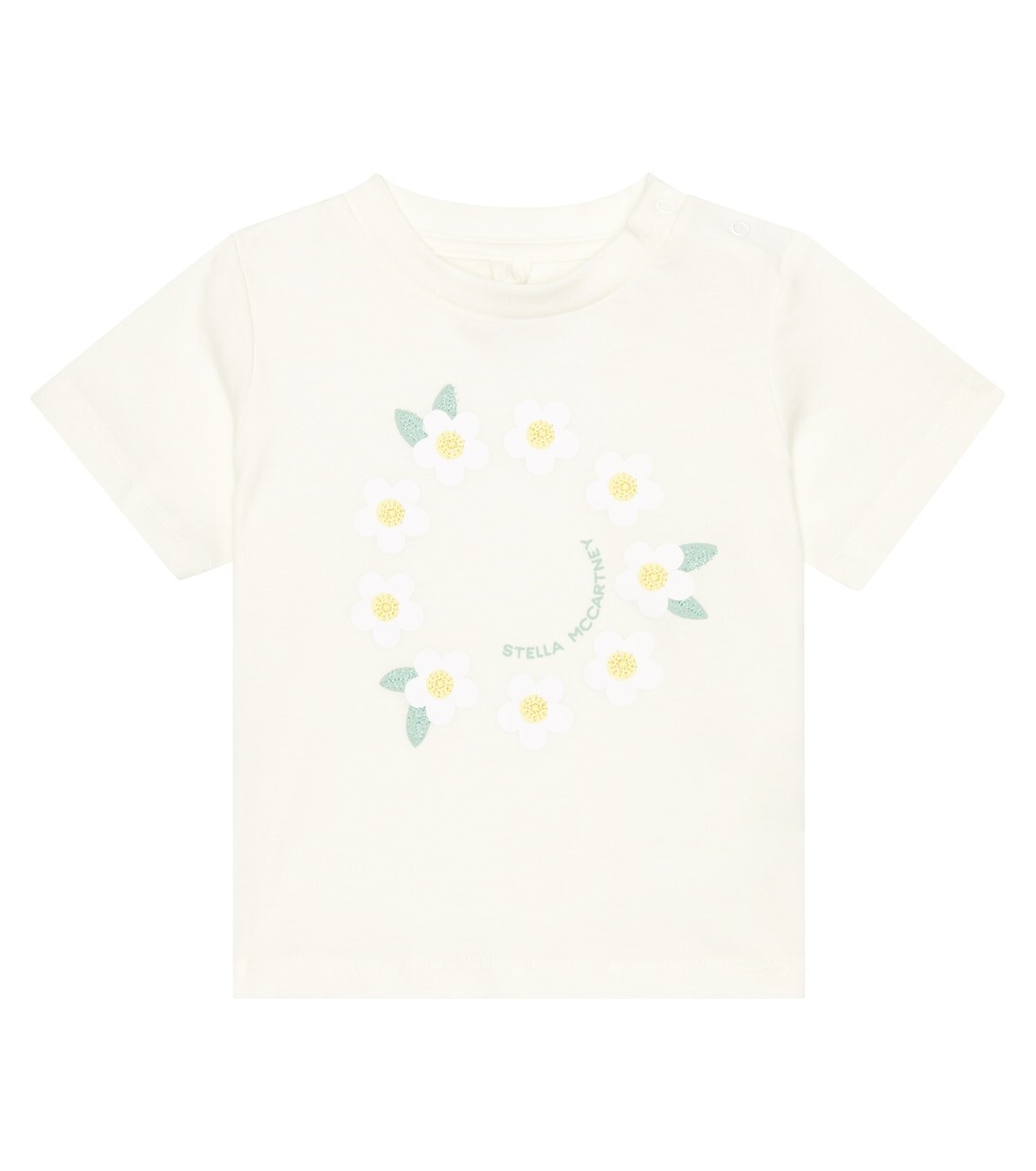 

Хлопковая футболка с детским принтом Stella Mccartney Kids, белый