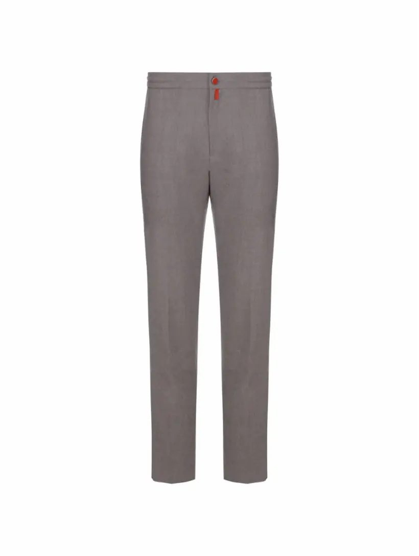 

Шерстяные зауженные брюки Kiton, серый
